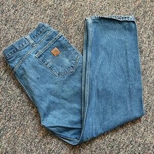 Vintage Carhartt B480‎ DVB Traditional Fit Straight Leg Jeans Blue Denim 44x32